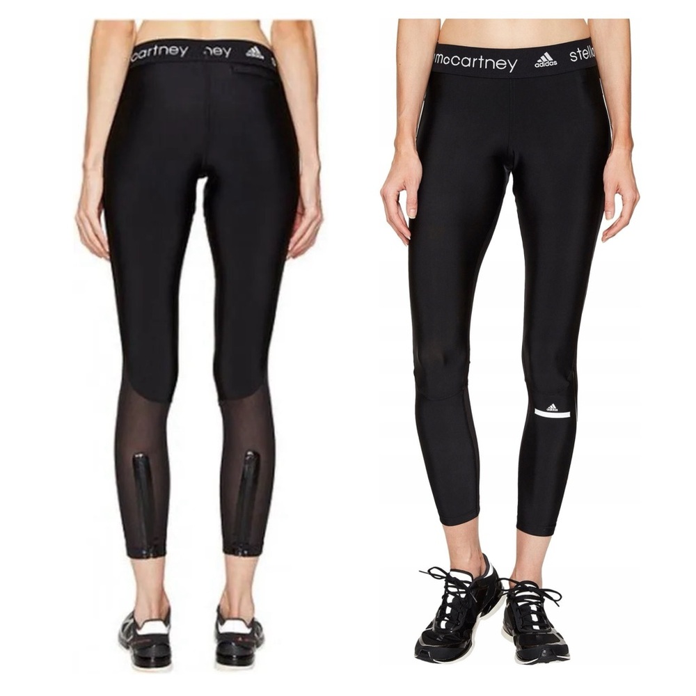 Adidas by Stella McCartney $95 Women's Run Long Leggings Black Zip Pants